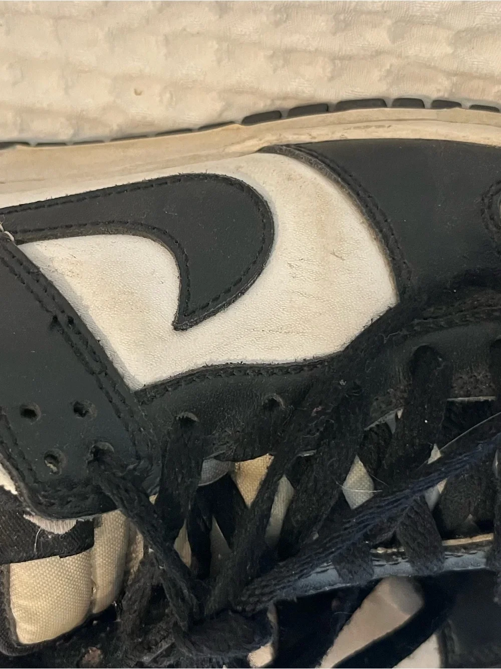 Nike Kids Black and White Low-Top Sneakers with Swoosh